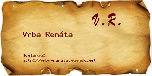 Vrba Renáta névjegykártya